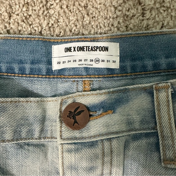 Oneteaspoon Denim Jean Mini Junk Yard Distressed Skirt 29 - Picture 6 of 10